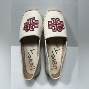 Tory Burch Exclusive Valentines Platform Espadrilles In Cream And Red Size: 7